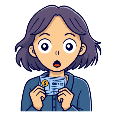 Lady losing lottery  sticker