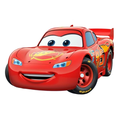 Lightning McQueen 95 blue race car winking cartoon style sticker