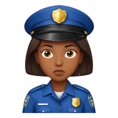 black woman wear police's uniform sticker