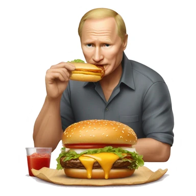 Vladimir Poutine qui mange un burger  sticker
