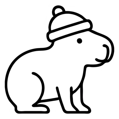 A friendly capybara with a hat or beanie on its head sticker