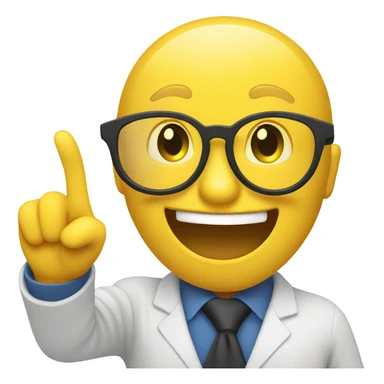 yellow emoji with glasses pointing to a chart  sticker