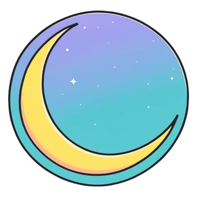 Sparkly Moon cute sticker