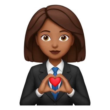 Black woman lawyer making heart shape with hands sticker
