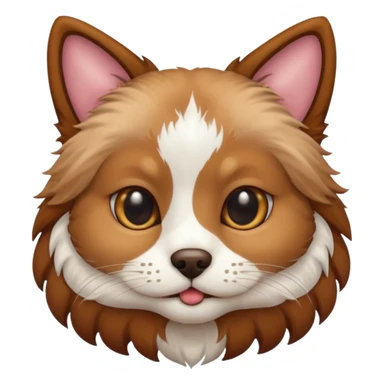 dog with cat face sticker