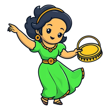Esmeralda with tambourine dancing sticker