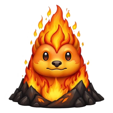 Un animal de volcan avec flammes sticker