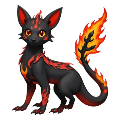 Edgy gothic dark magma-Salandit-Umbreon-Litten-hybrid-fusion (full body) sticker