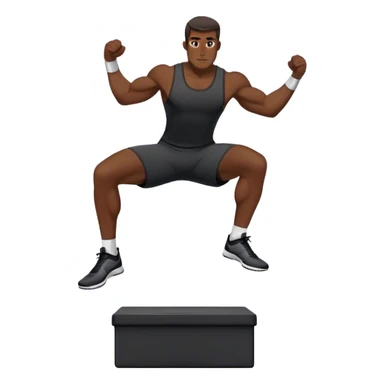 man jump onto plyo-box side-view sticker
