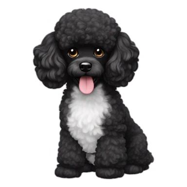 miniture black poodle sticker