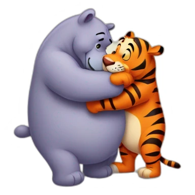 Tigger and Eeyore hugg  sticker