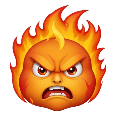 Fire emoji angry face sticker