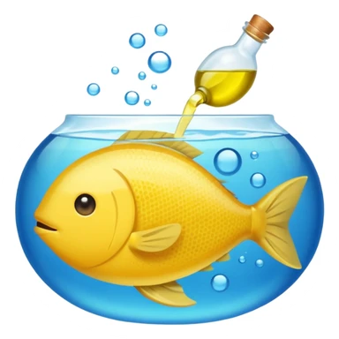 Mediterranean cuisine humanless avatar in clean emoji-style illustration. Olive oil, fish, lemon, blue and sunny colors, light and fresh mood, flat design, high contrast. sticker