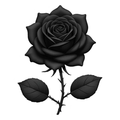 black rose, without green leaves, just flower sticker