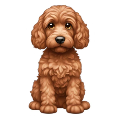 Reddish light brown cockapoo sat down sticker