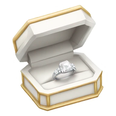 White Engagement ring box  sticker