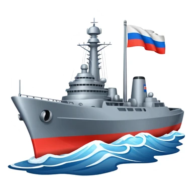 warship with russia flag sticker