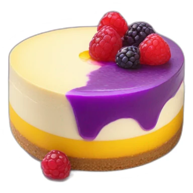 No bake cheesecake with 3 colored jams red purple and yellow  sticker