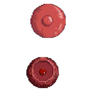 Pale red blood cell next to a normal red blood cell showing anemia comparison sticker