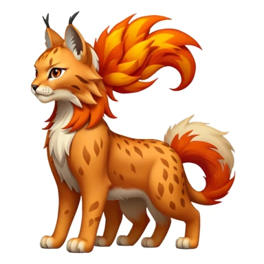 Fire-type Fakémon-Lynx full body sticker