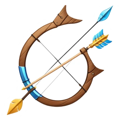 bow and arrow which has wind surrounded 
 sticker