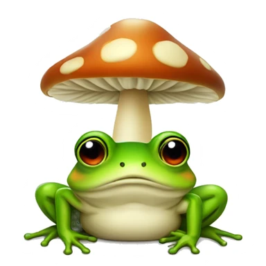 Frog with a mushroom hat sticker