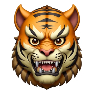 Tiger orc warrior with fangs and stripes sticker