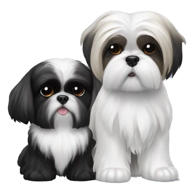 Shih tzu black and white and shi tzu black sticker