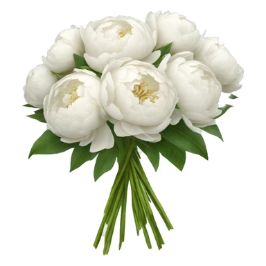White peonies bouquet  sticker