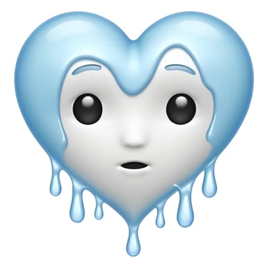 white heart melting sticker