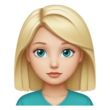 Blonde girl with teal eyes  sticker