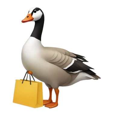 Goose carrying shopping bag sticker