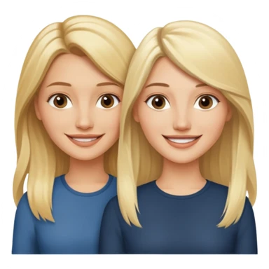 i want an emoji with 2 blonde girls like the movie "the holiday" They are not touching each other. One is Cameron Diaz, the tother Kate Winslet. They are friends.They have long hair. sticker