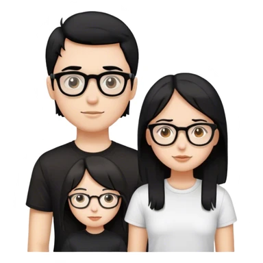 Una chica pelo negro con gafas con un chico pelo castaño y que la chica tenga camiseta negra y el chico camiseta blanca sticker