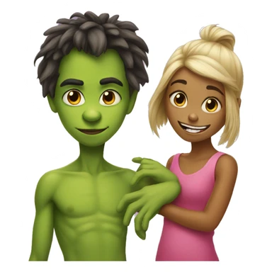 Girl and boy grinch sticker