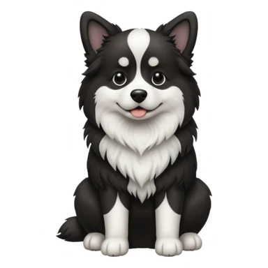 A dog with black and white colors in a sitting position big dog sticker