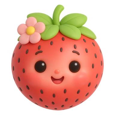 Make the character even softer and cuter, with a more baby-like face, and add a cute hair accessory such as a bow or flower. Keep the 3D kawaii Japanese style, no limbs, only expressive face, and maintain transparent background. The style should resemble 3D kawaii Japanese character design with no limbs and expressive face. sticker