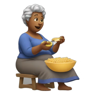 Big momma feeding sticker