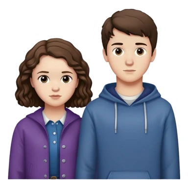 Hannah Baker and Clay Jensen together from 13 Reasons Why, teenage boy and girl standing side by side sticker