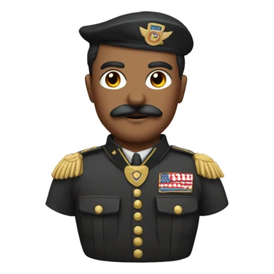 American war hero with square mustache and red arm band sticker