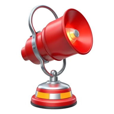 3D render of a red emergency siren light with a bright glow on top of a silver base, in Pixar-style, soft shadows, isolated on white background, professional but playful look

 sticker