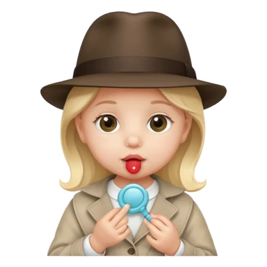 a baby girl with pacifier and fedora sticker