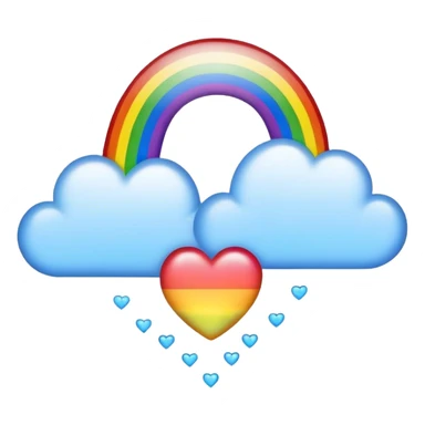 rainbow heart with a rainbow on top  sticker