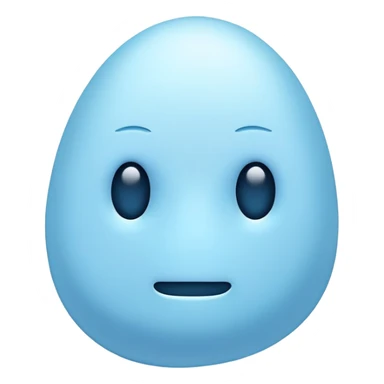 abstract irregular light blue shape, absolutely no facial features, no eyes, no mouth, purely abstract color blob sticker