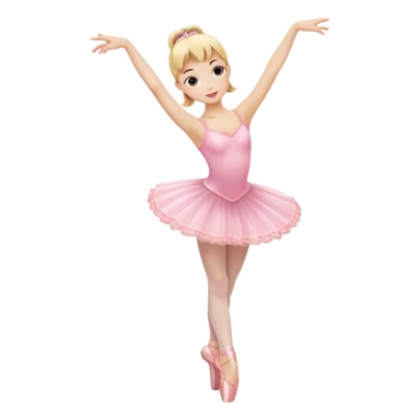 Blonde ballerina in pink pointe shoes sticker