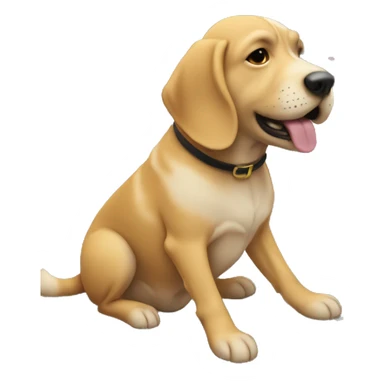 dog kissing the sidewalk sticker