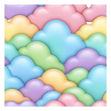 melted pastel rainbow puffy pattern background  sticker