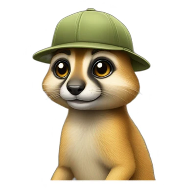 Suricate avec casquette sticker