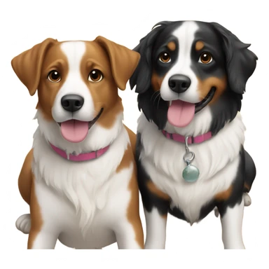 2 dogs on beach sticker