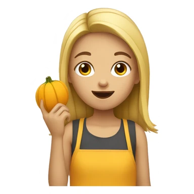 Girl eating squash sticker